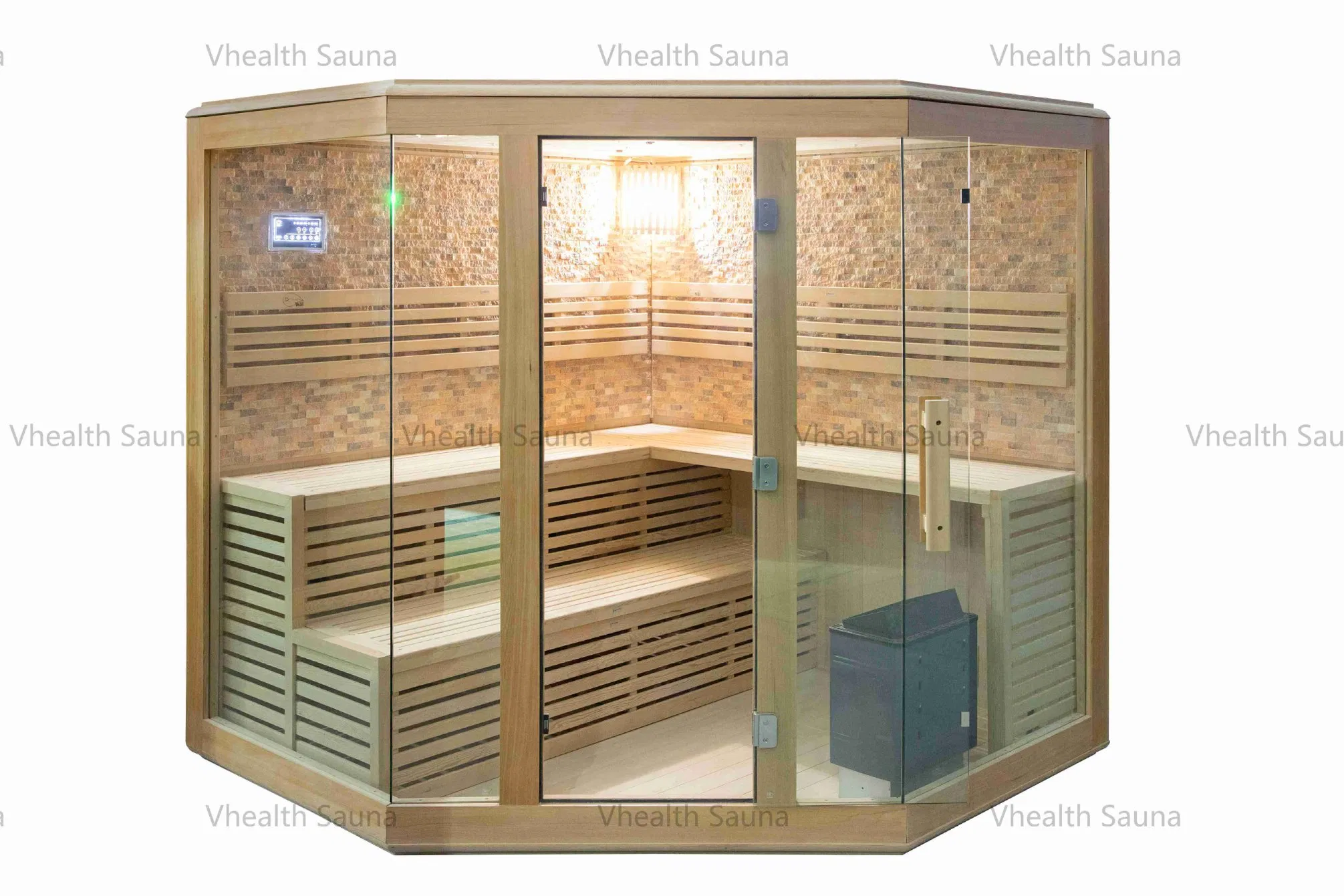 4-Person Indoor Dry Steam Sauna with Stove and Stones