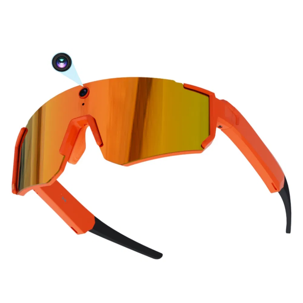 Умные очки V06 с камерой 8Мп, Bluetooth 5.3, оранжево-красные