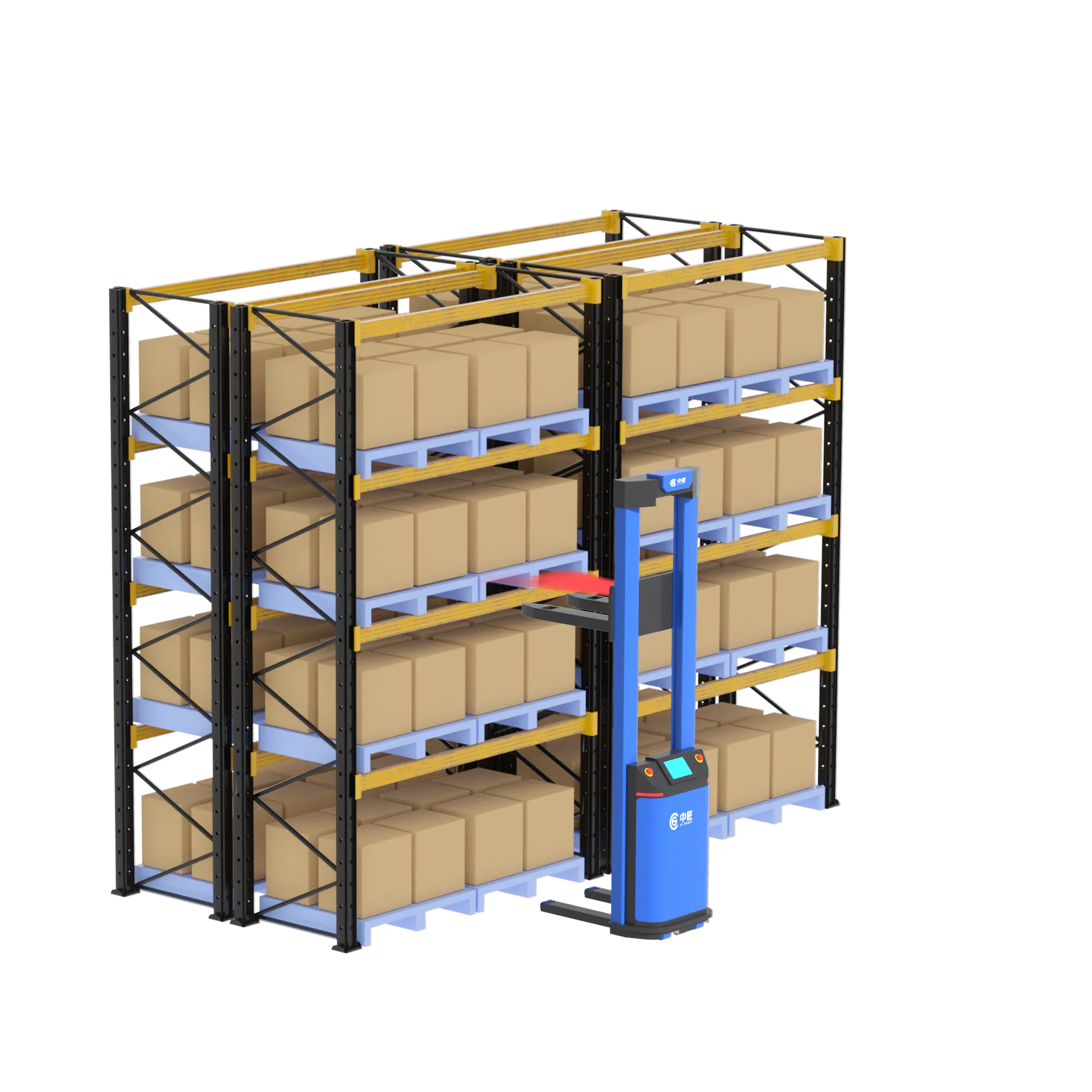 Unmanned Forklift Agv High Level Storage Stacker Truck, Load Capacity to 2000kg