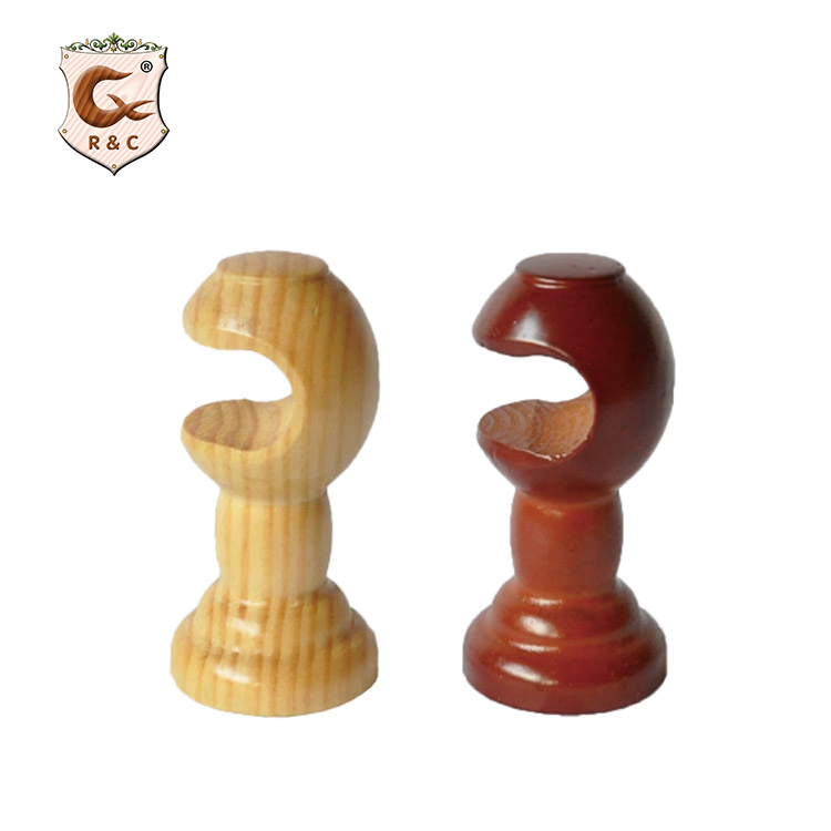 Manufacturer Teak Round Wooden Double Curtain Rod Bracket