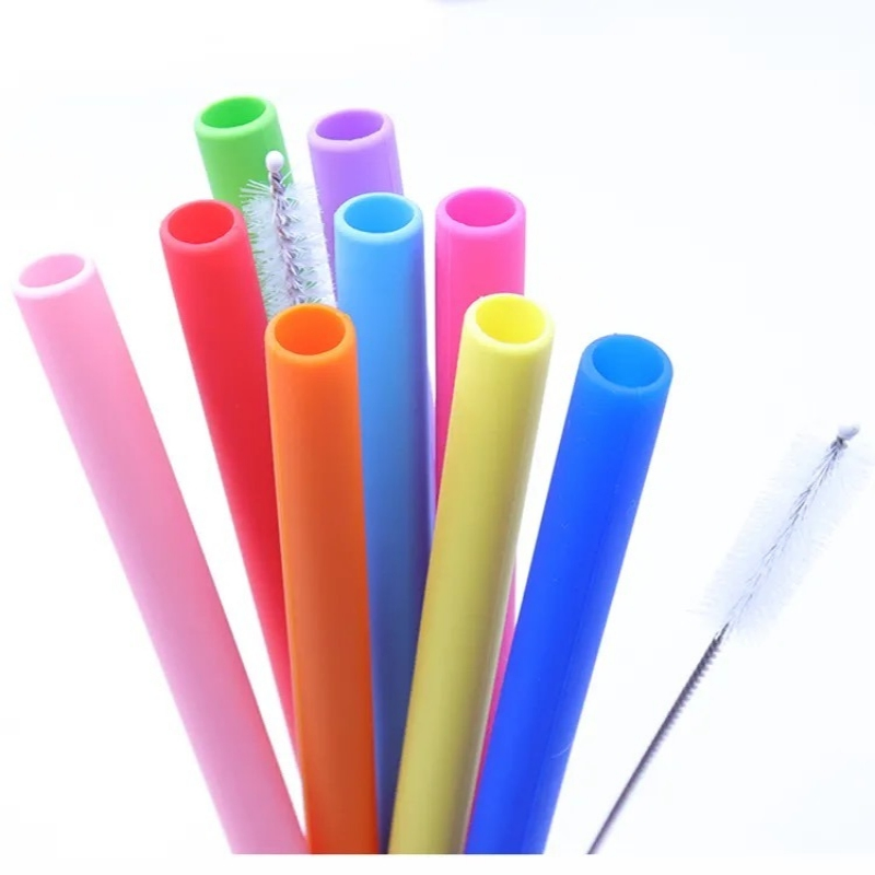 Modern Design Drinking Straw Reusable Collapsible Food Grade Silicone Straws