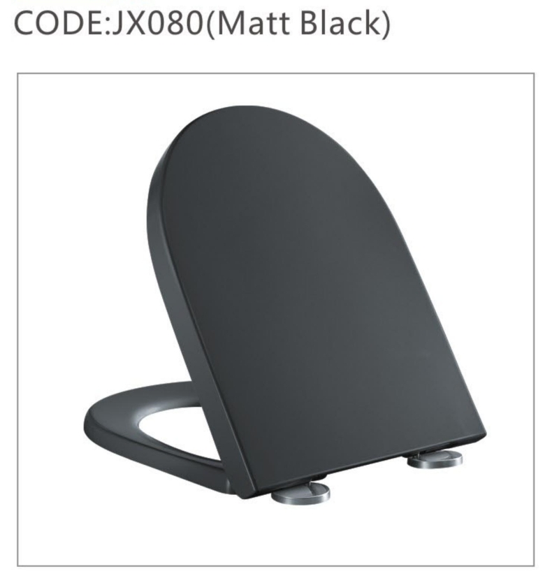 Soft-Close Black Toilet Seat Cover - Commercial-Grade ABS Material, OEM/ODM