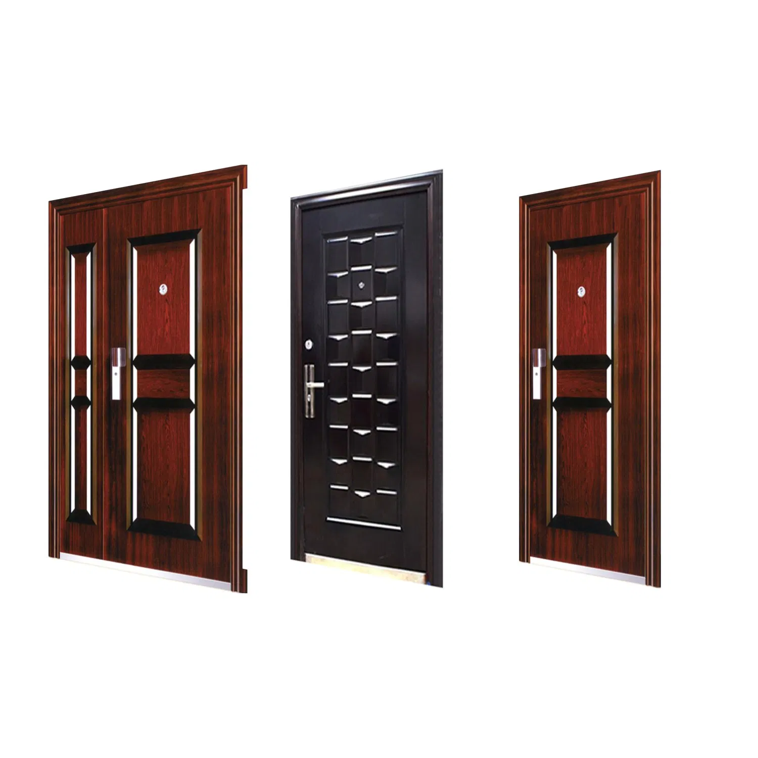 Six Panel Design Wooden MDF PVC Room Office Interior Wood Door