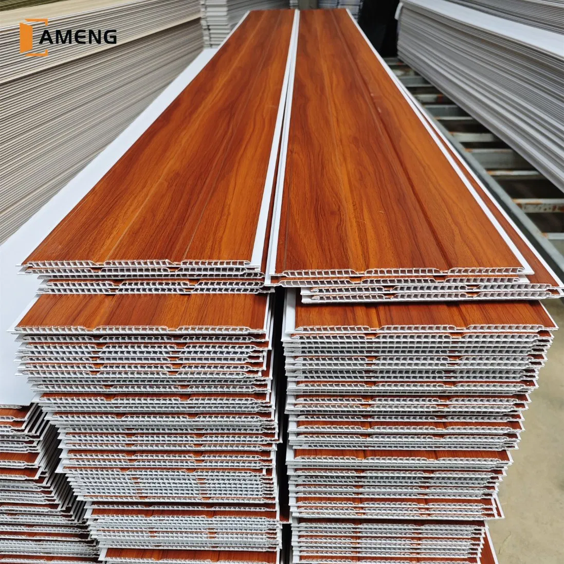 20/25/30mm Width Wood Grain Suspended Designs Plastic PVC Ceiling for Interior Decor