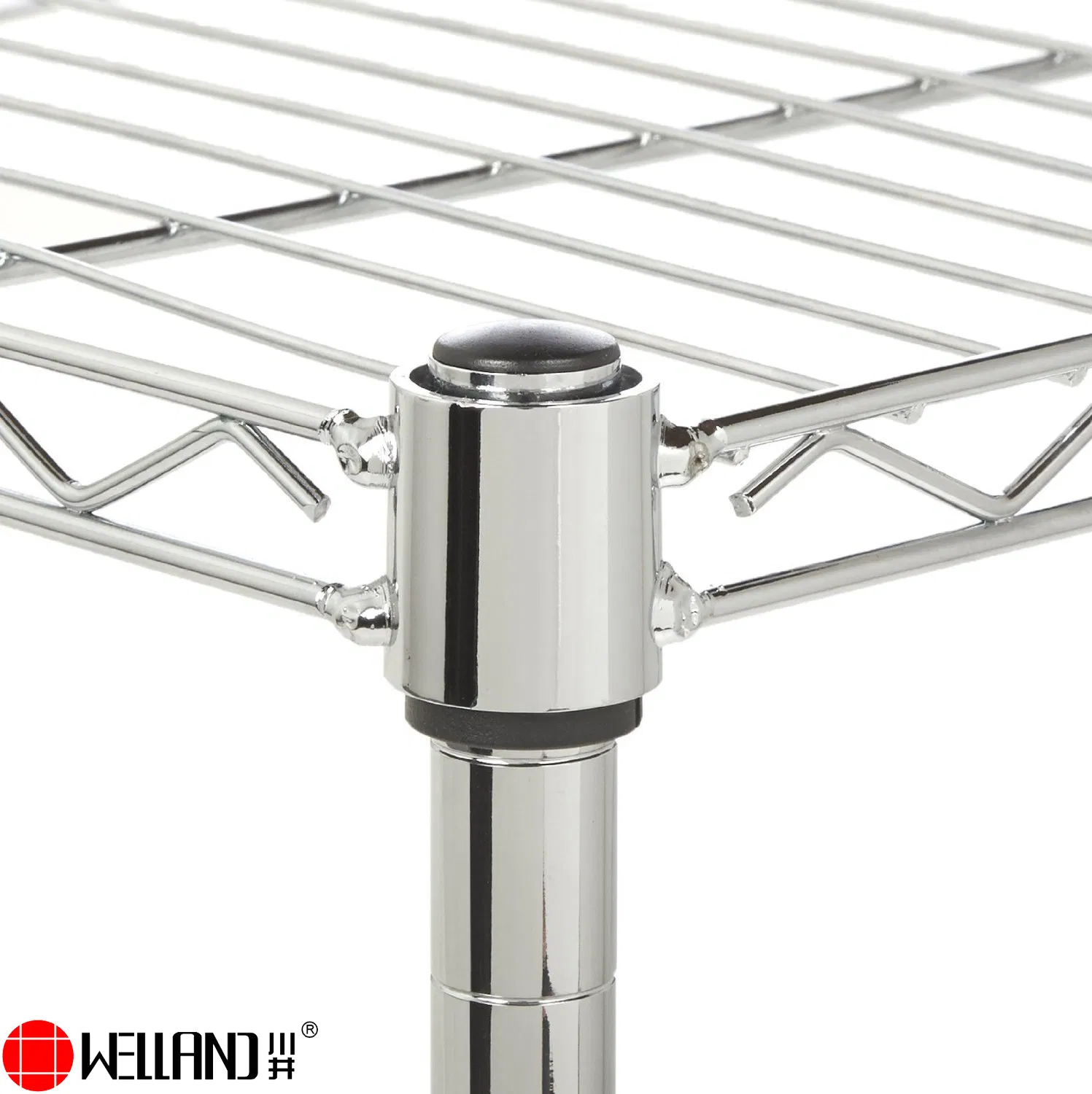 Heavy Duty Chrome Steel Shelf Post with Leveling Foot for Commercial Wire Shelving