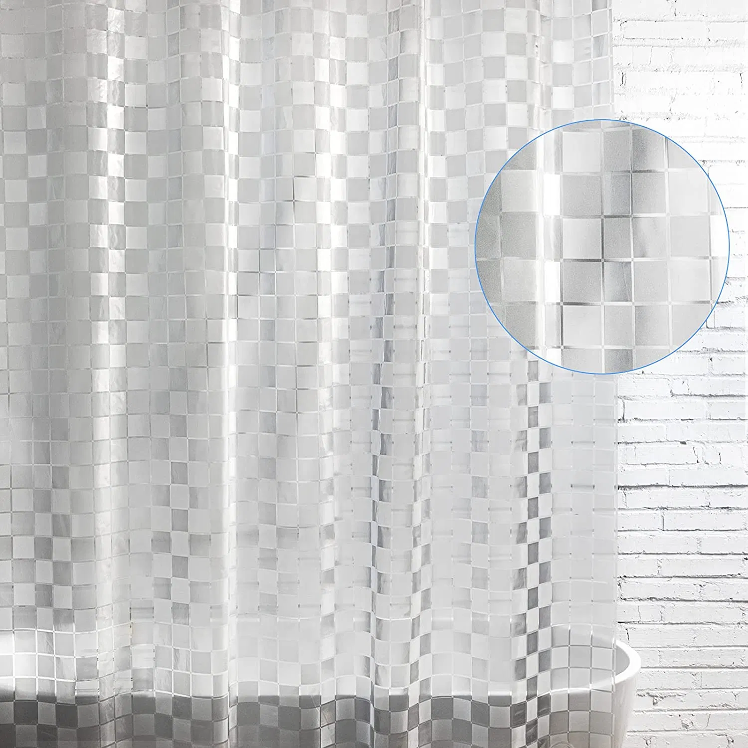 EVA Shower Curtains Waterproof 3D Water Cube No Chemical Smell