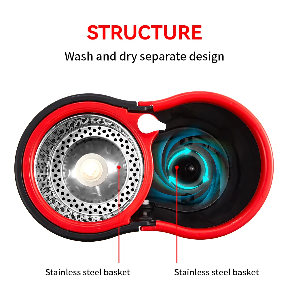 Flat Mop Household Cleaning Stainless Steel Handle Microfiber Pad Durable Mop