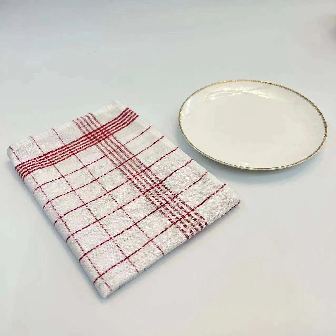 Custom Wholesale Cotton Linen Twill Fabric Dish Towels for Kitchen