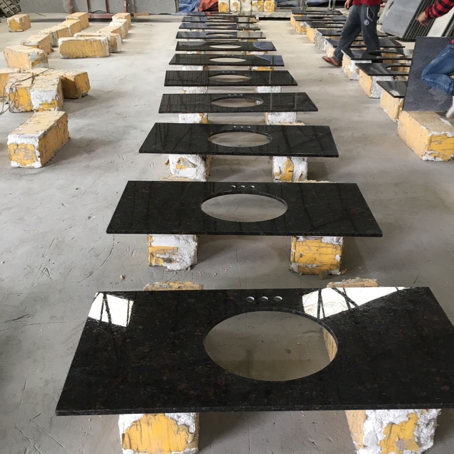 Polished Tan Brown Granite Kitchen Countertops and Bathroom Vanity Top