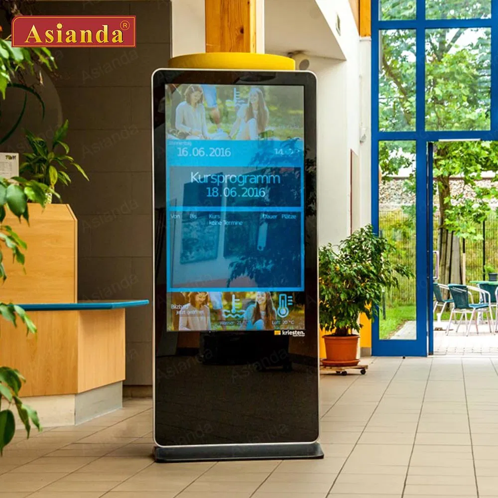 75-дюймовый напольный сенсорный киоск для рекламы