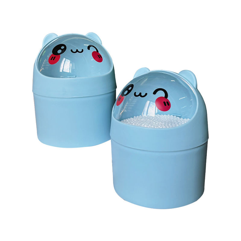 Cartoon Bear-Shaped Cotton Swab Storage Box with 50o Pieces of Cotton Swabs