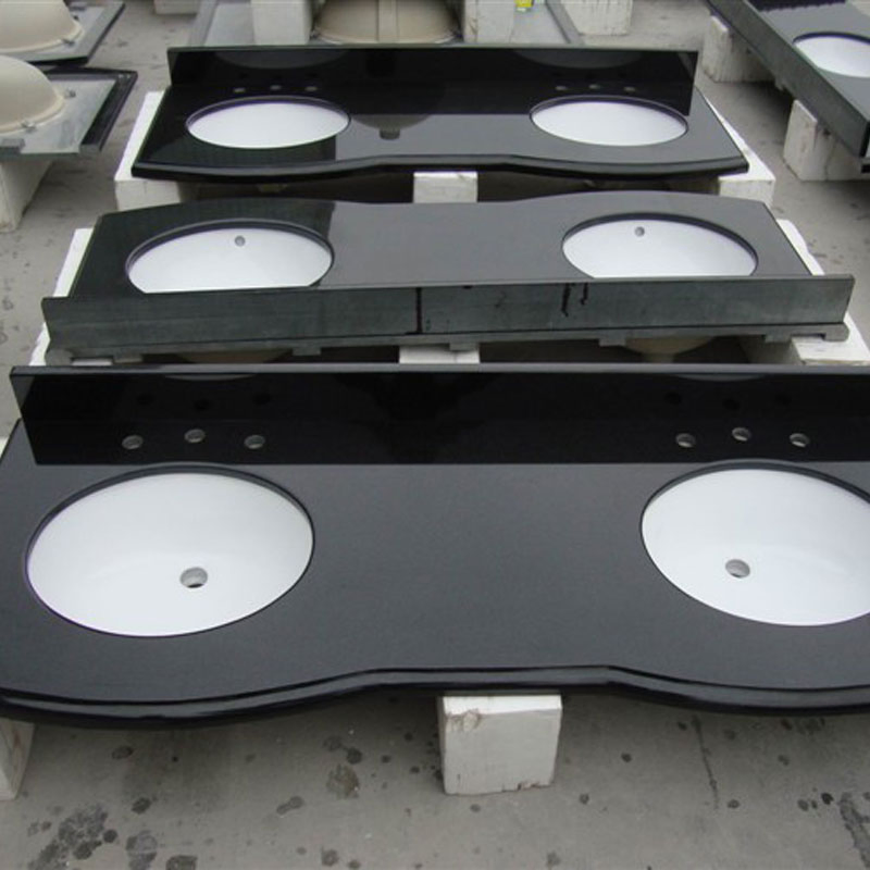 Wholesale India Black Granite Tiles for Kitchen Bar Island Dining Table Countertops