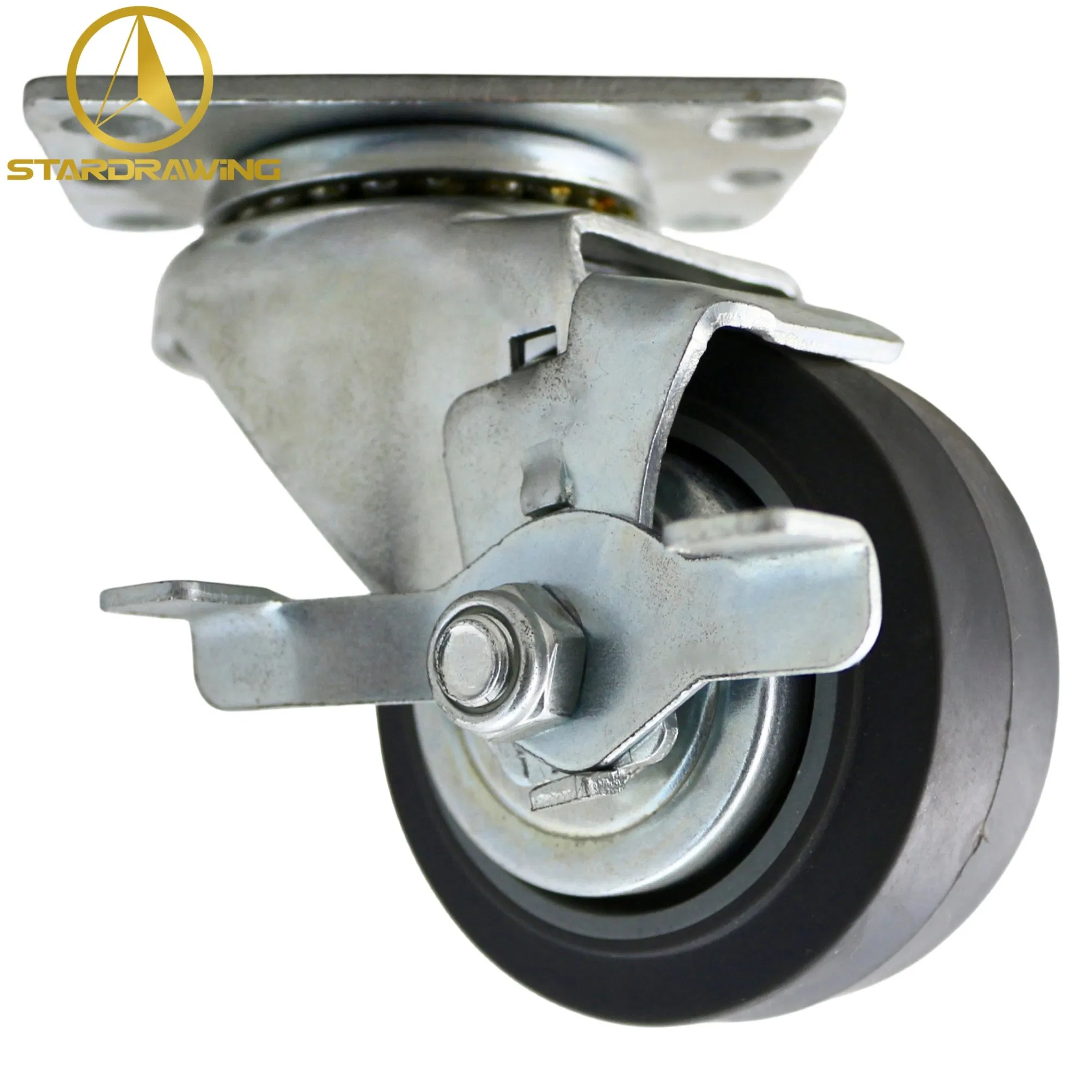 Stardrawing Plate TPR Tire Rubber Caster No Noise Wheel