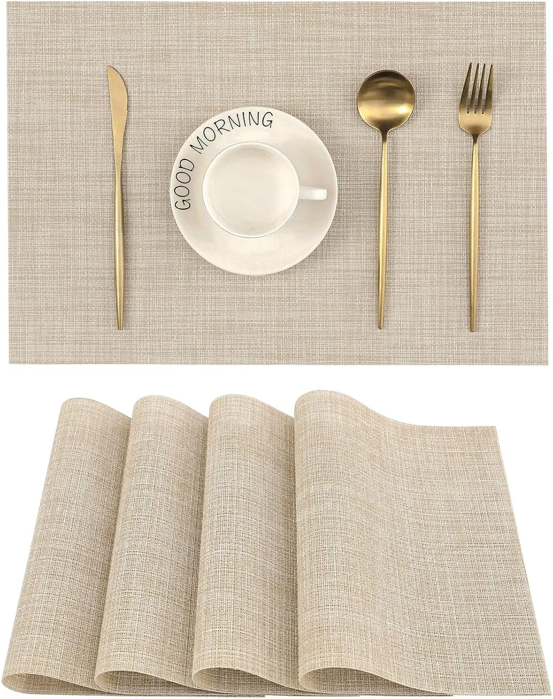 Washable Durable PVC Woven Heat Resistant Non-Slip Placemat