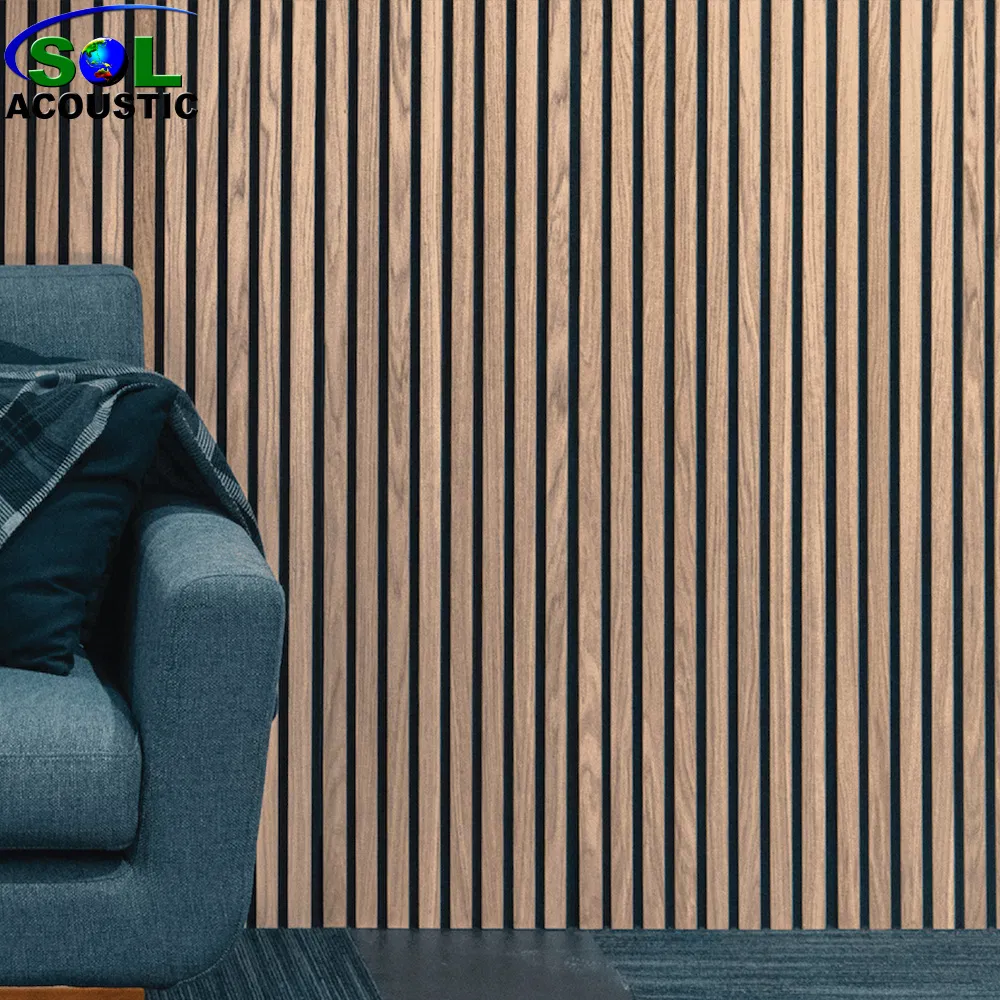 Sol Acoustic Wood Timber Slat Acoustic Panel Soundproofing Pet Felt MDF Board