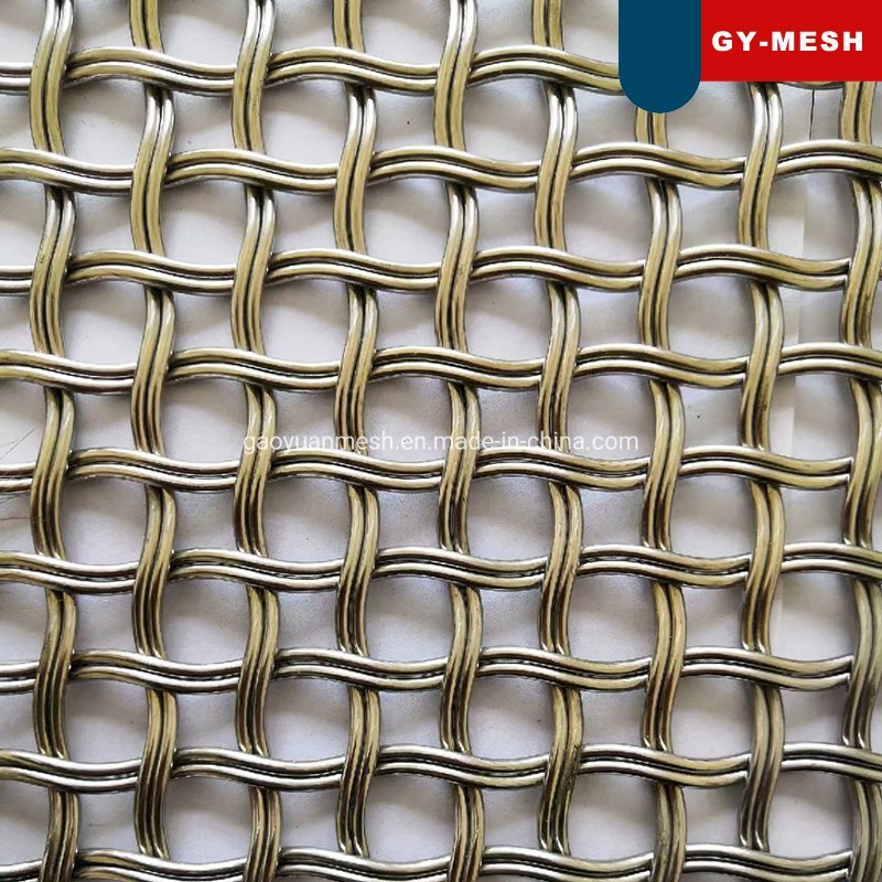 Decorative Brass Wire Mesh Grill Copper Woven Mesh/Stainless Steel Crimped Mesh