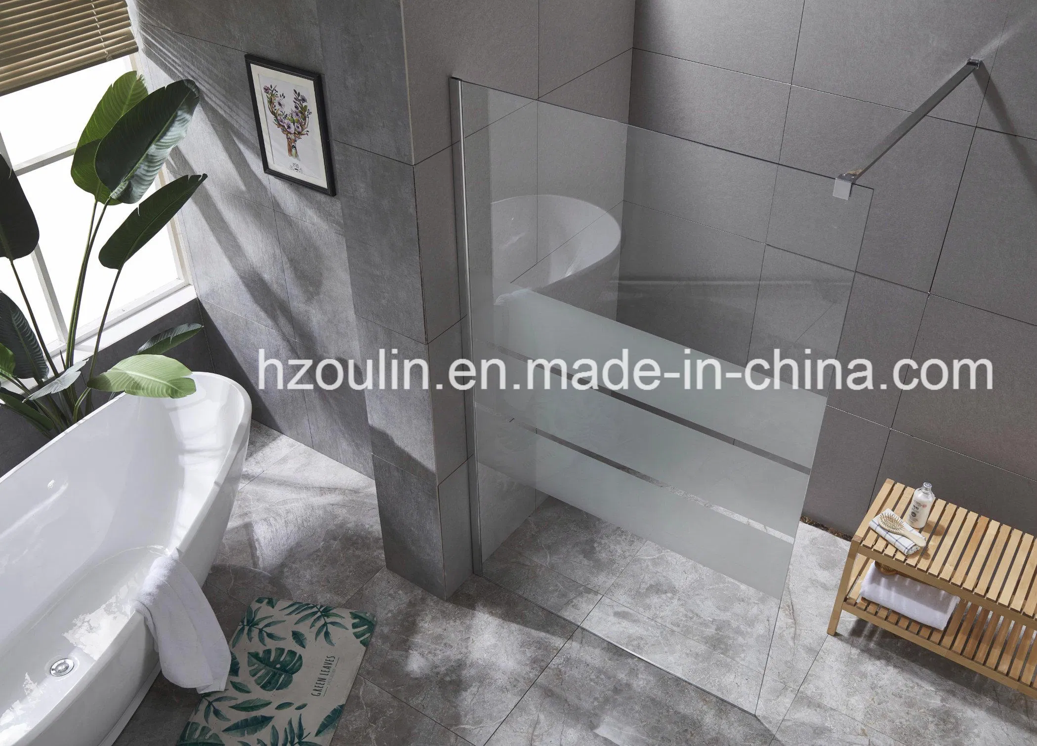 Walk in Shower Screen with 8mm Big Line Glass