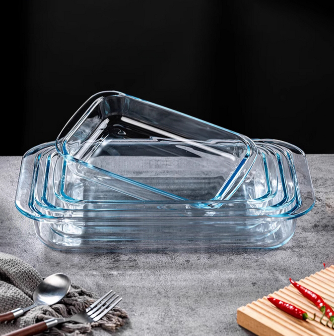 Factory Direct Sale High Quality Rectangular Heat Resistant Glass Baking Tray