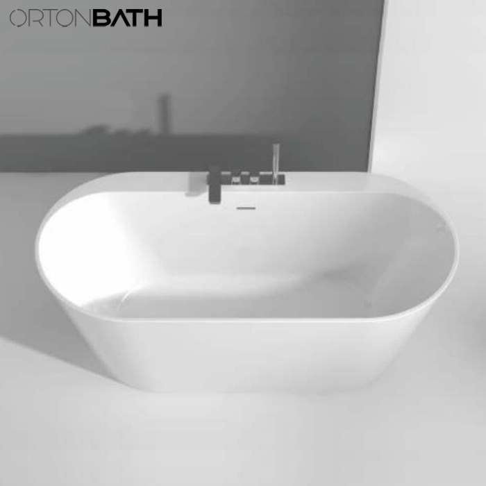 Ortonbath White Solid Surface Rectangular Acrylic Freestanding Hot Swim SPA Bathtub Bath Tub Freestanding Palstic Sanitary Ware Bathtub