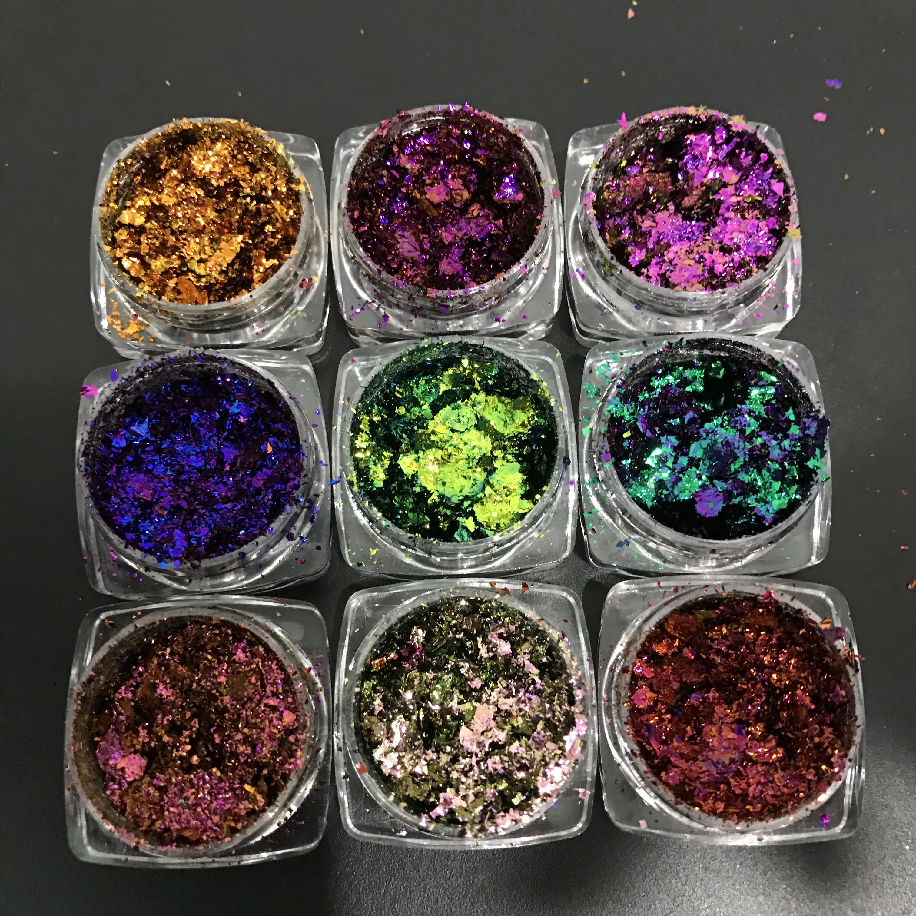 Cosmetics Color Shift Glitter for Eyeshadow Face Body Chameleon Chunky Pigments