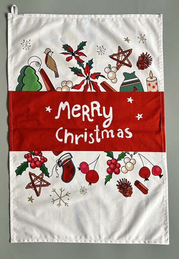 Custom Digital Printed Cotton Christmas Tea Towels