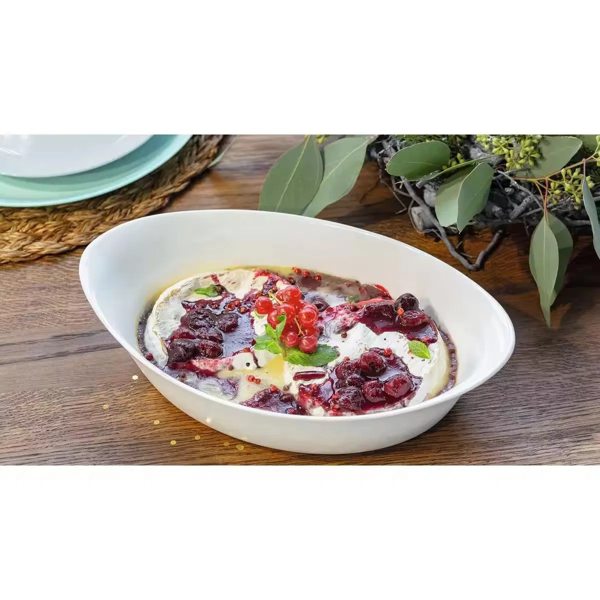 900ml Large Tempered Opal Glassware Serving Plate for Stylish Entertaining