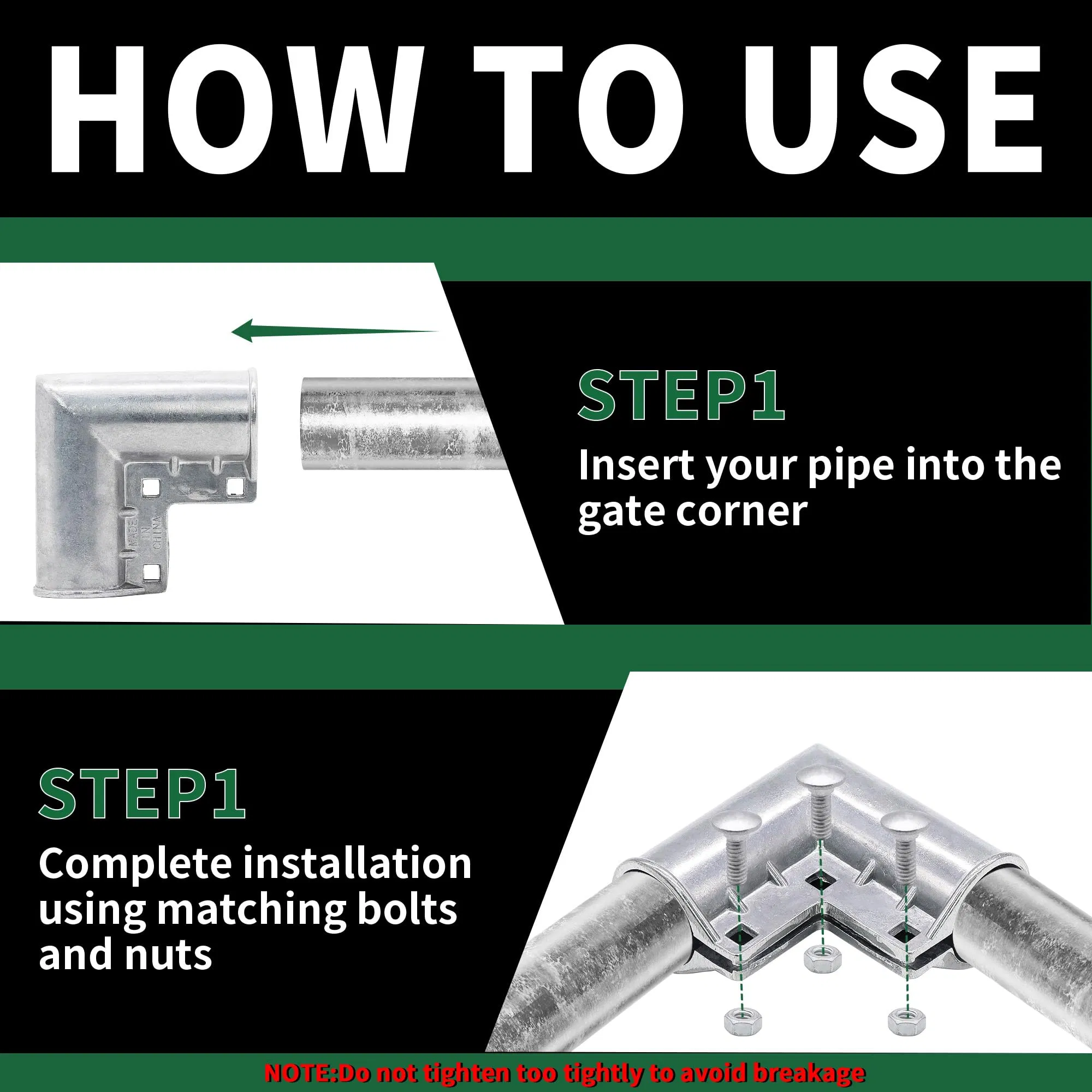Galvanized Chain Link Fence Top Bottom Gate Corner Elbow