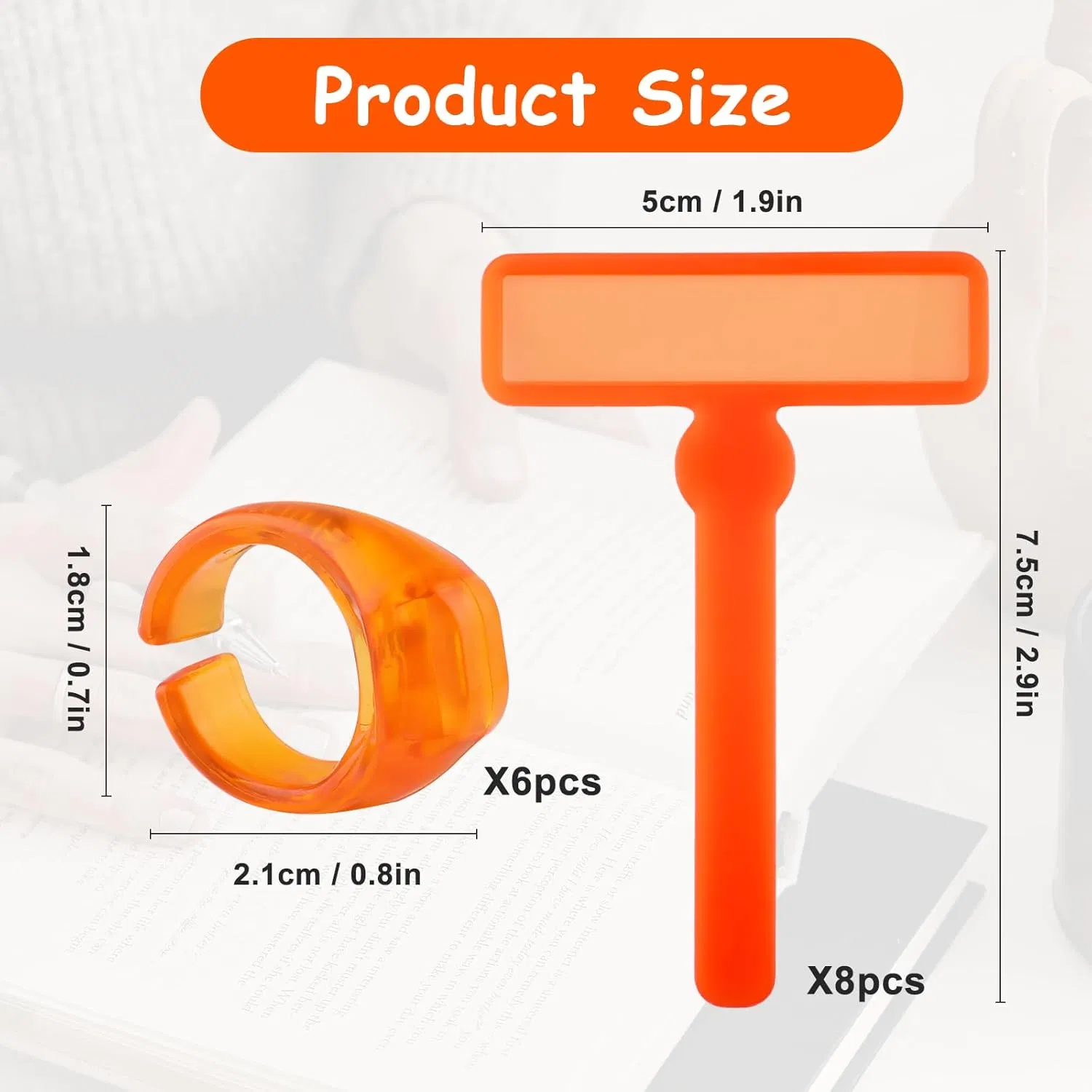 Guided Reading Strips,Finger Focus Highlighter,Children Adhd Finger Trackers with Finger Rings,Dyslexia Tools for Kids Bookmark Reading Trackers Reading Tools