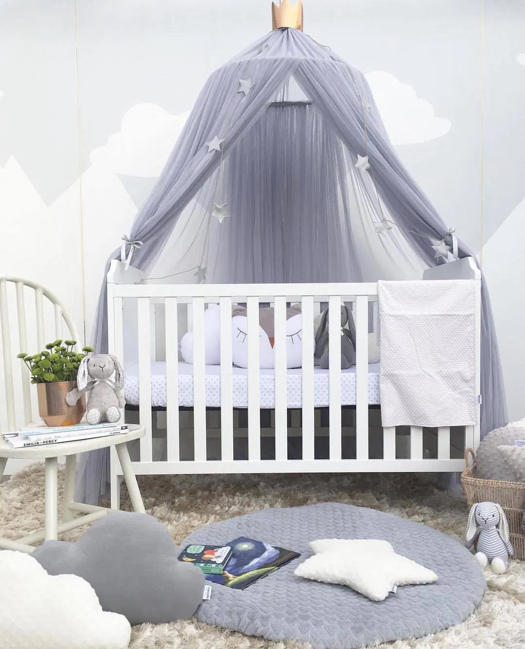 Luxury Good Quality Standing Mosquito Net Canopy for Baby Crib