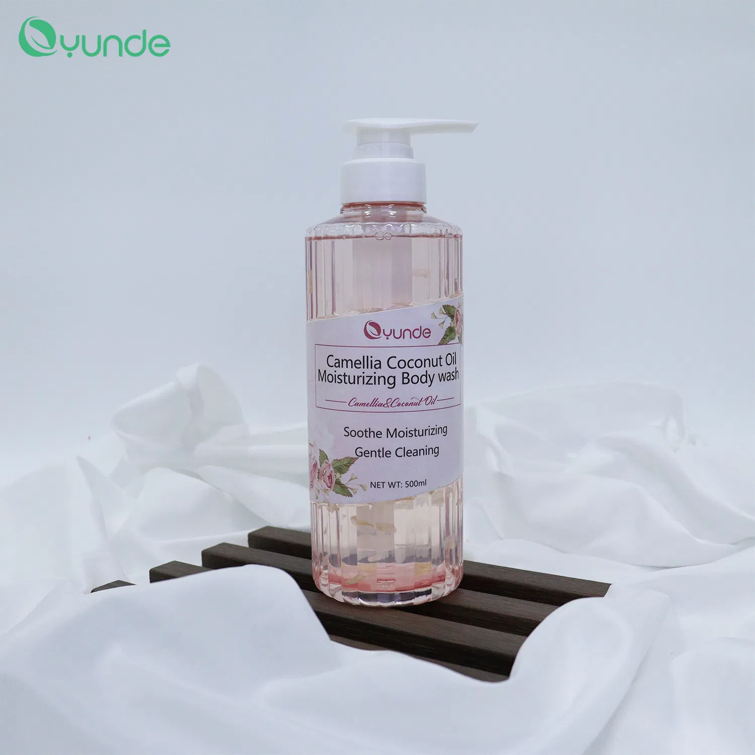 Hot Sale Refreshing Hydrating Coconut Oil Amino Acid Flower Petal Shower Gel