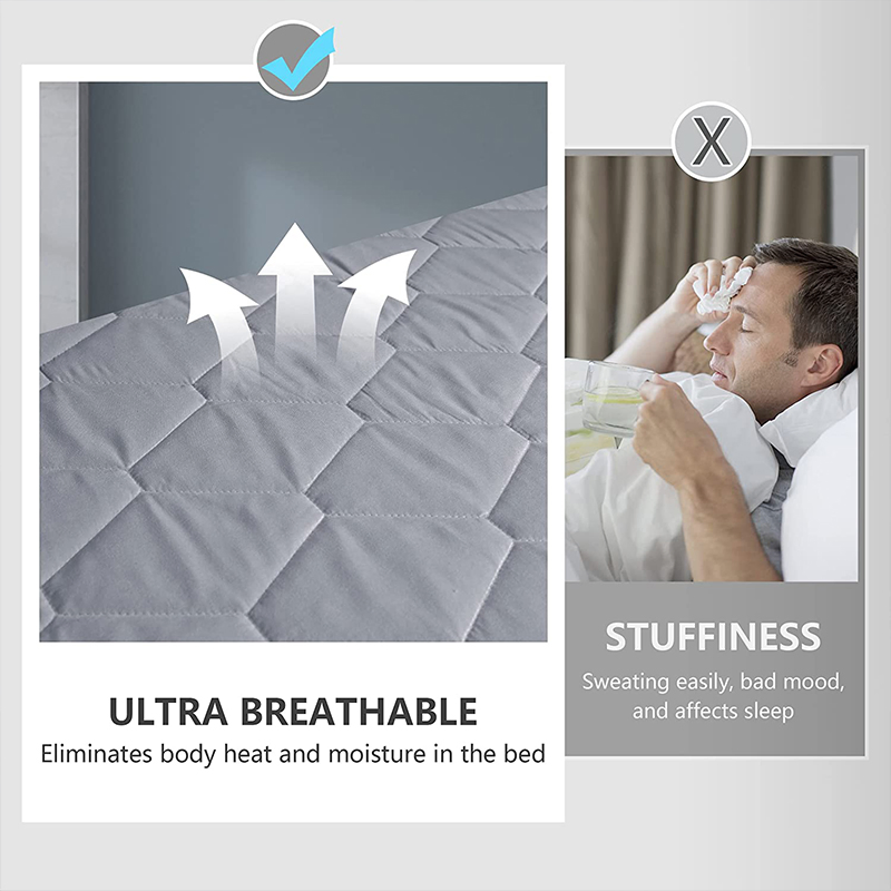 Full Waterproof Mattress Protector Quilted Alternative Filling Mattress Pad Cover