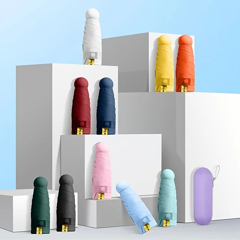 Mini Sun Umbrella Travel Umbrella Card Bag Umbrella Lightweight and Portable