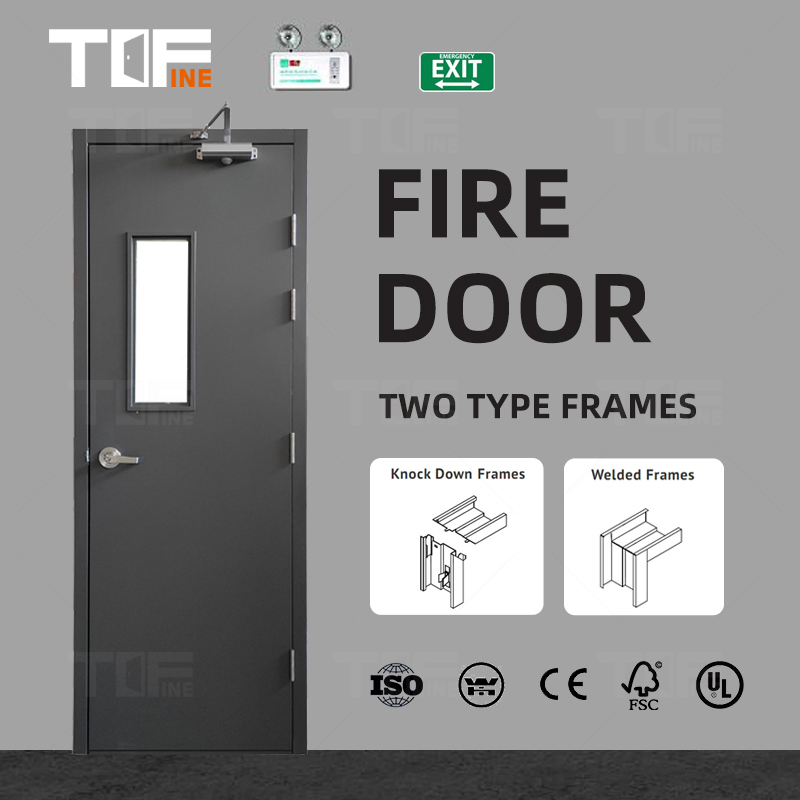 UL Certificated Interior 45 120 Minutes 3h 1 2 1-3 Hour Nsulated Steel Fire Rated Metal Access Sliding Front Doors with Glass
