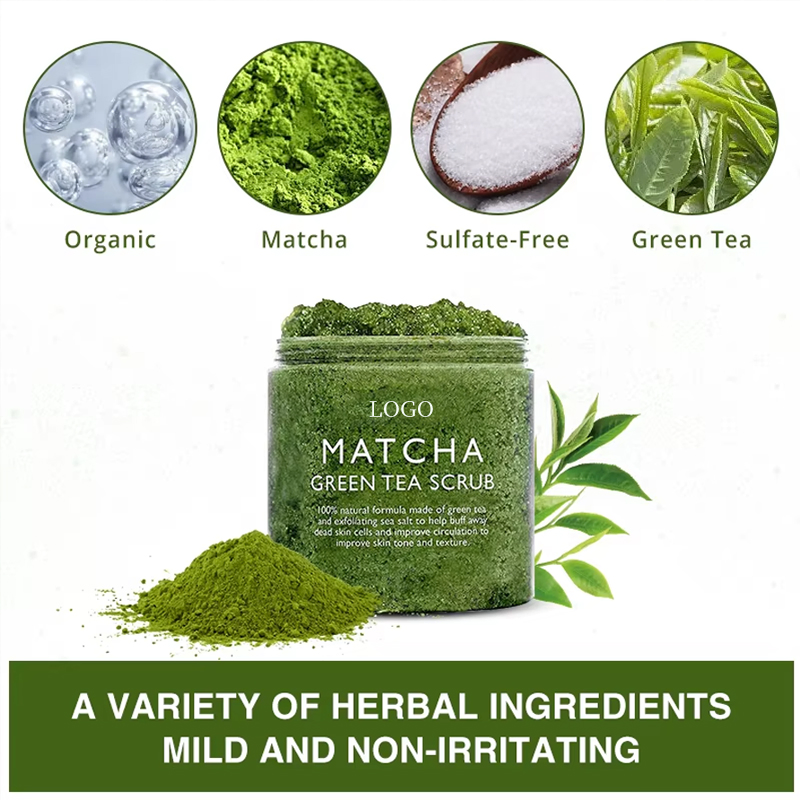 Ditong Private Label Natural Exfoliating Wholesale Facial Whipped Matcha Green Tea Body Scrub