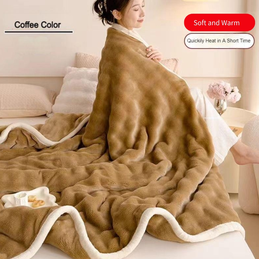 Теплый флисовый плед-накидка для дивана и путешествий