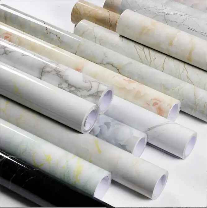 High Glossy Marble PVC Film for Furniture Sticker Faced MDF Cabinet PVC Foil Membrane