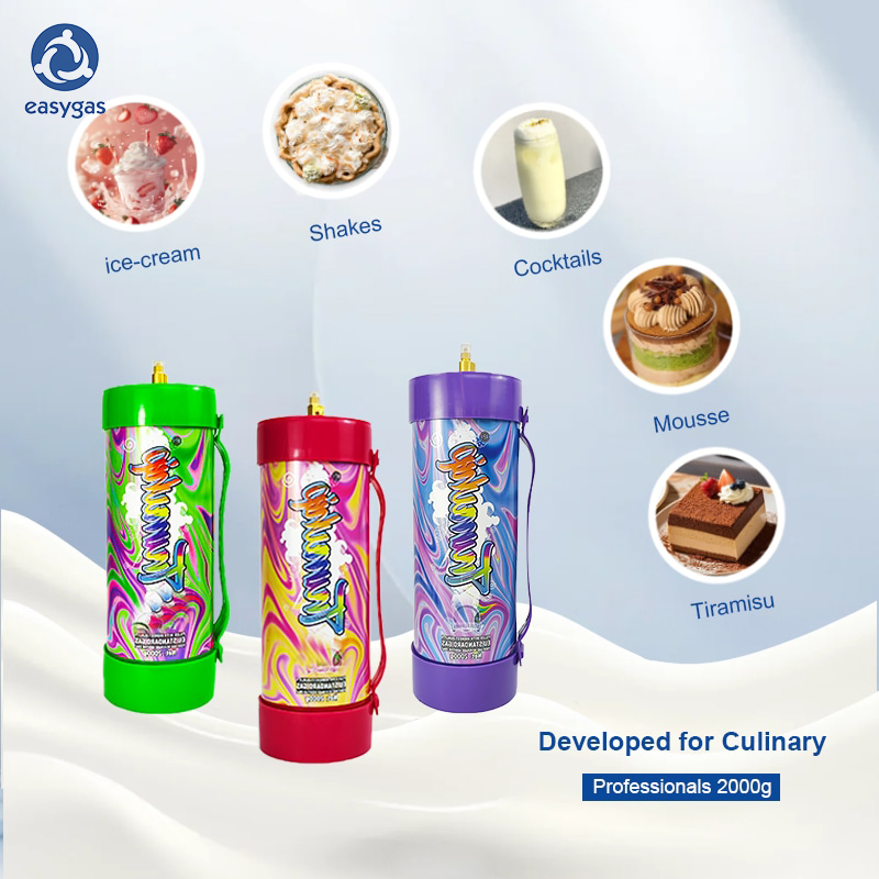 Wholesale Customized Food Grade Nitrous Oxide Tanks 3.3L N2o Cylinder 640g 2000g Whipping Cream N2o Gas Cream Charger
