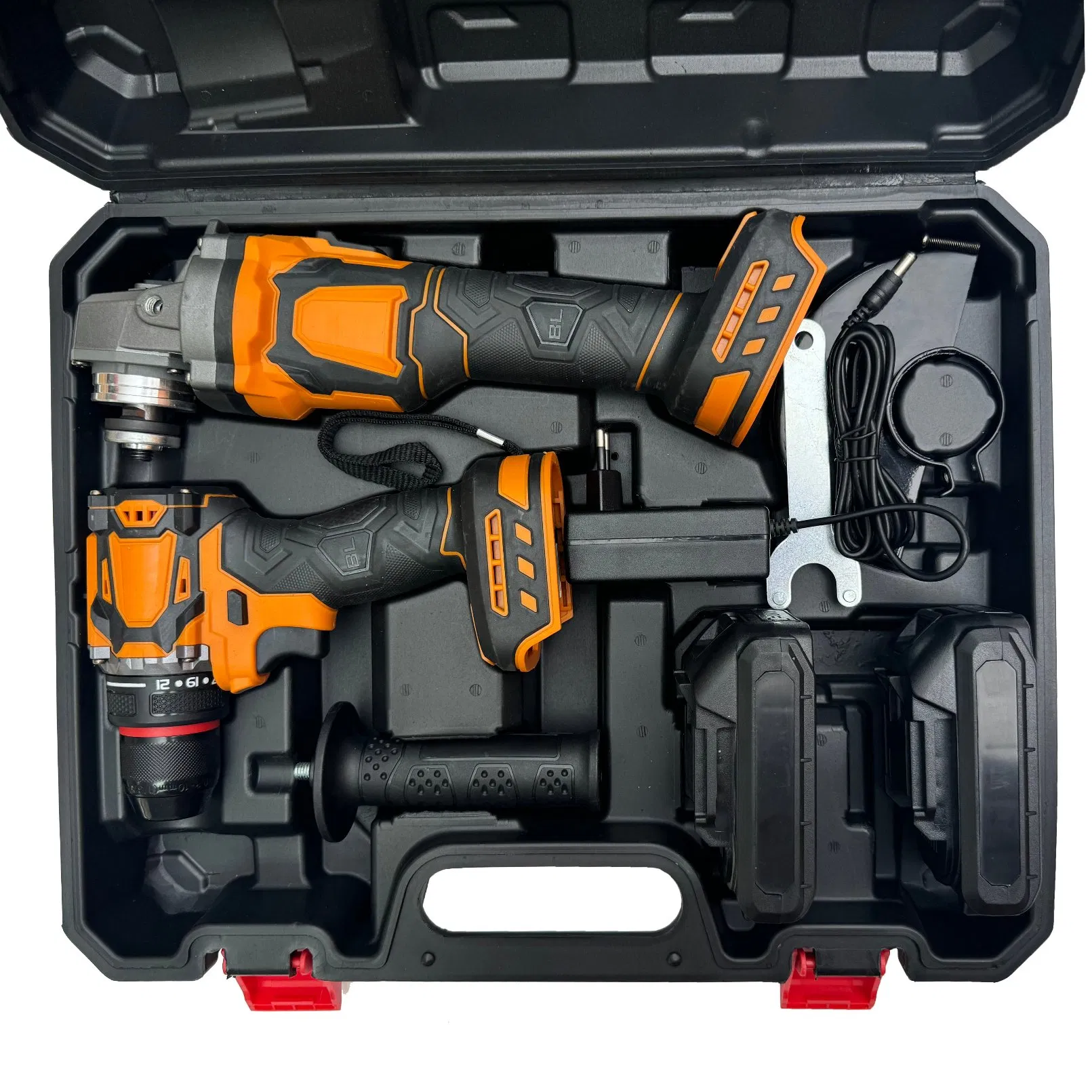 21V Cordless 13mm Drill Brushless115mm Angle Grinder Electric Power Tool Box Set