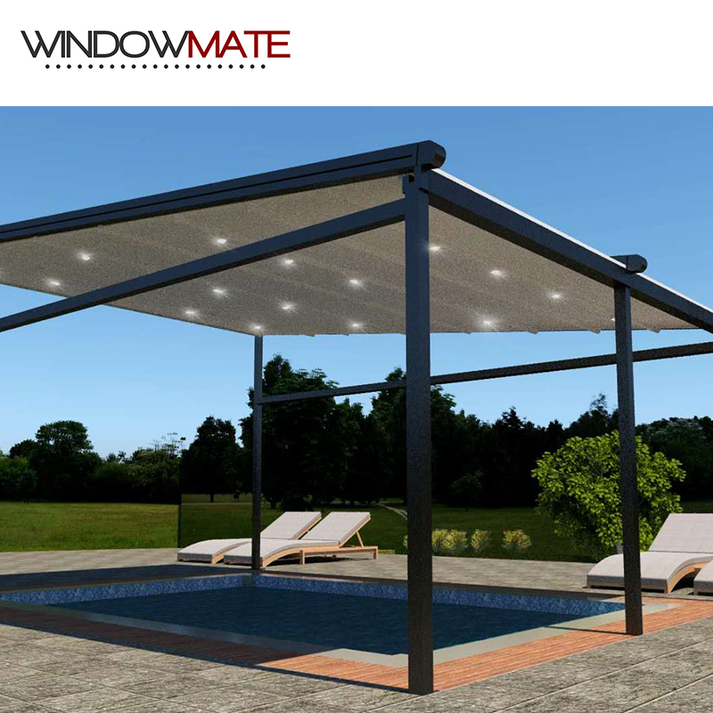 Eco Friendly Rainproof 100% PVC Fabric Adjustable Roof Awning
