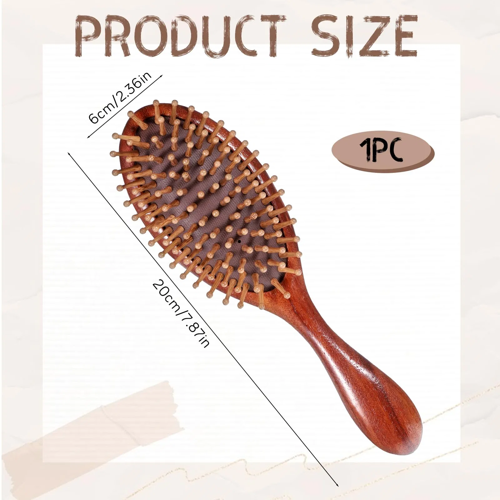 Wooden Massage Hair Brush Comb