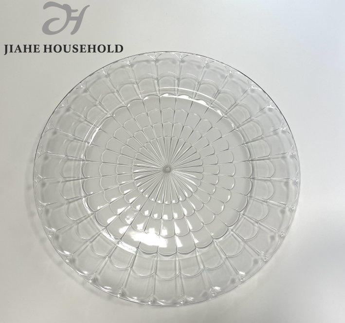 . Elegant Clear Charger Plates with Gold Beaded Rim for Dining