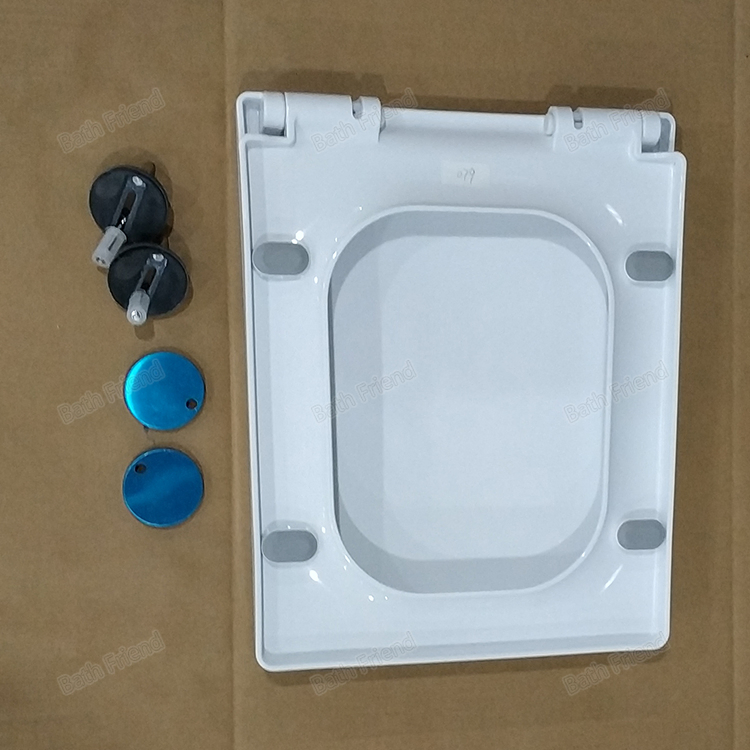 Soft Close PP Plastic Material Rectangular Bathroom Sanitary Toilet Seat Cover Lid