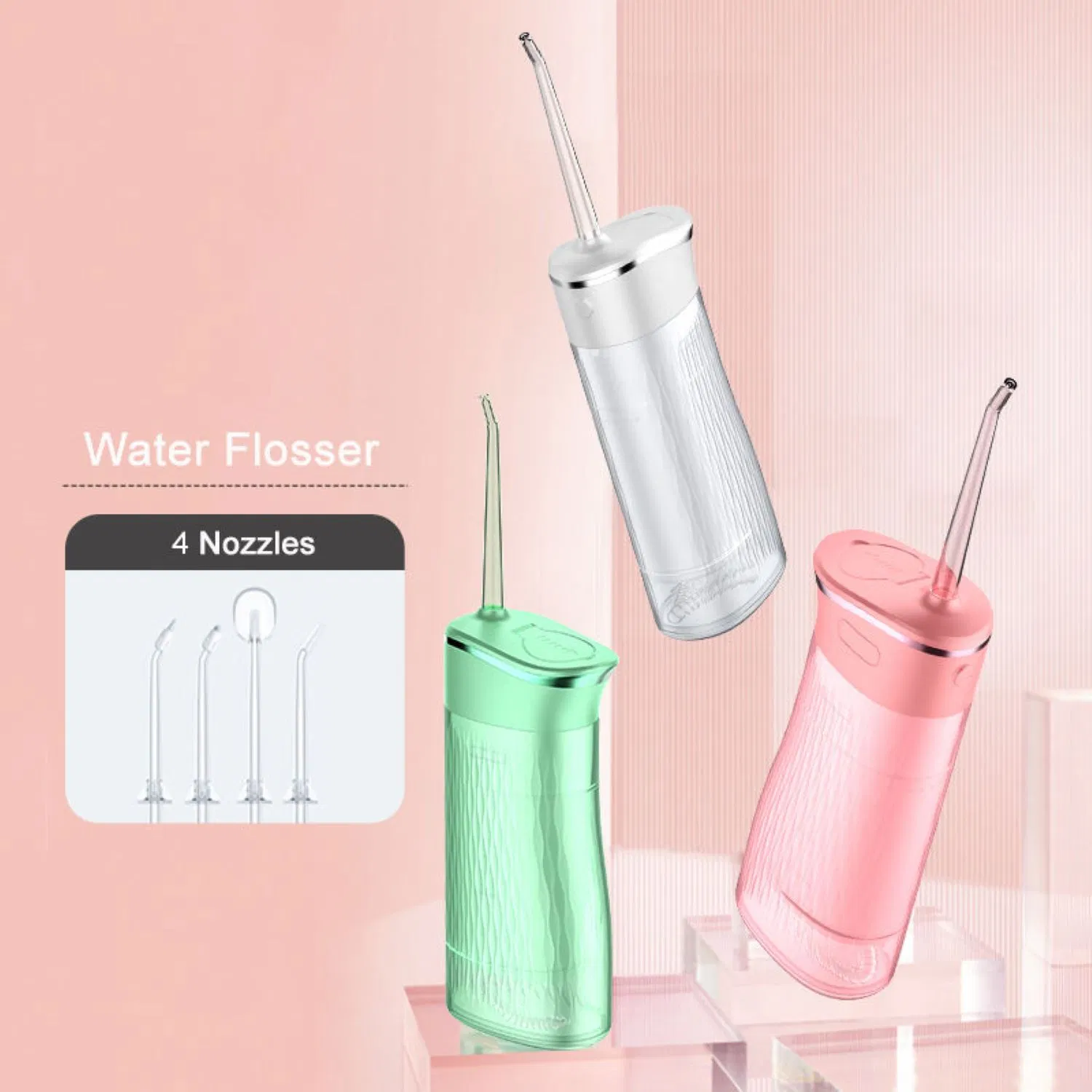 Clean Dental Residues 4 Modes Portable Cordless 200ml Small Dental Water Flosser for Oral Cleaning