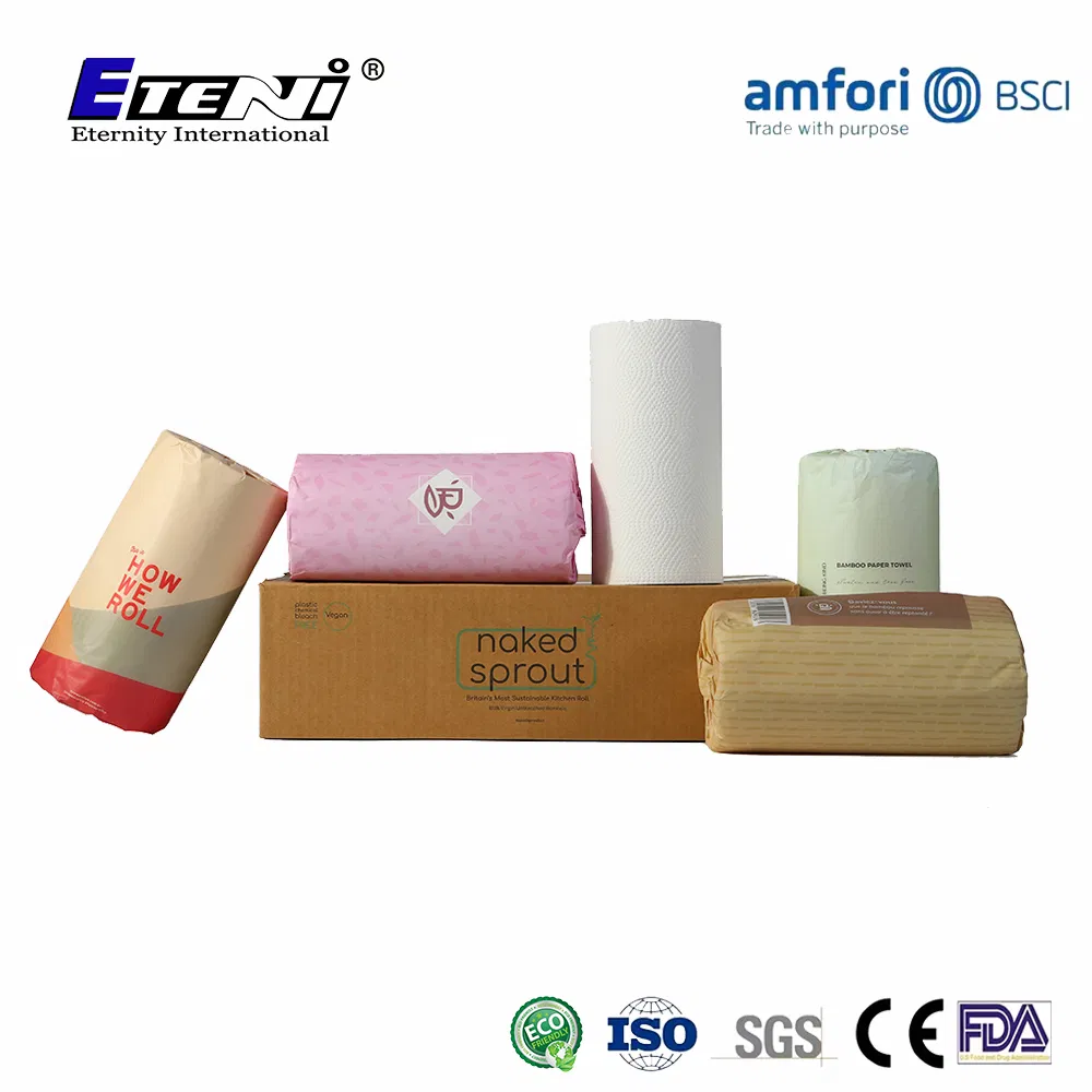 Customized Paper Higienico Bamboo Kitchen Towel Roll