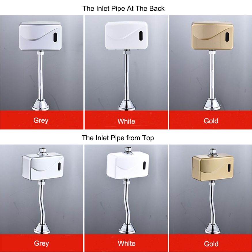Gold Intelligent Toilet Flush Valve Automatic Sensor Urinal Valve Bathroom Touchless Toilet Urinal Flusher
