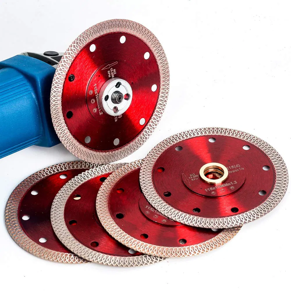 4.5 Inches Diamond Saw Blade Porcelain Cutting Disc Wheel for Wet Cutting Net Turbo Super Thin Hot Press Blue X Turbo