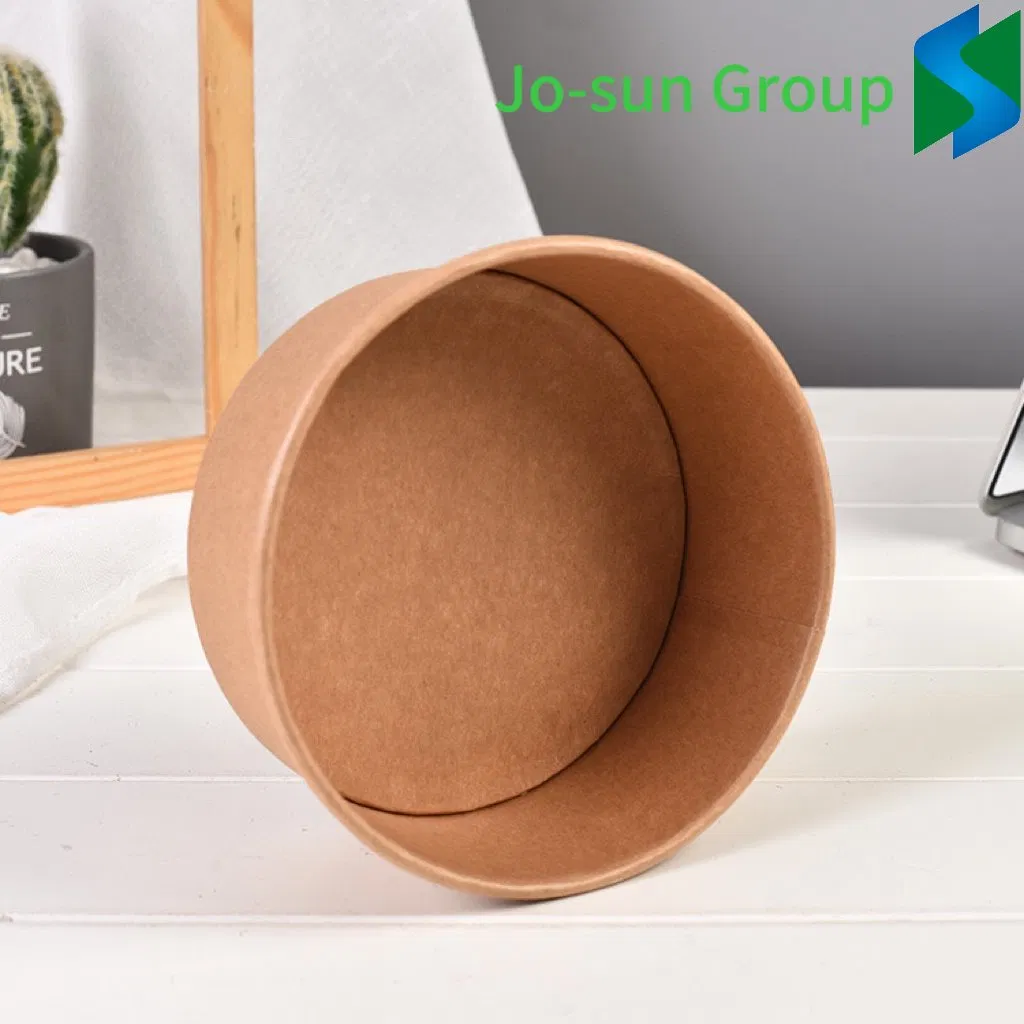 High Quality Food Grade Wholesale Disposable Water and Oil Proofing Kraft Paper Bowl with Plastic Lid