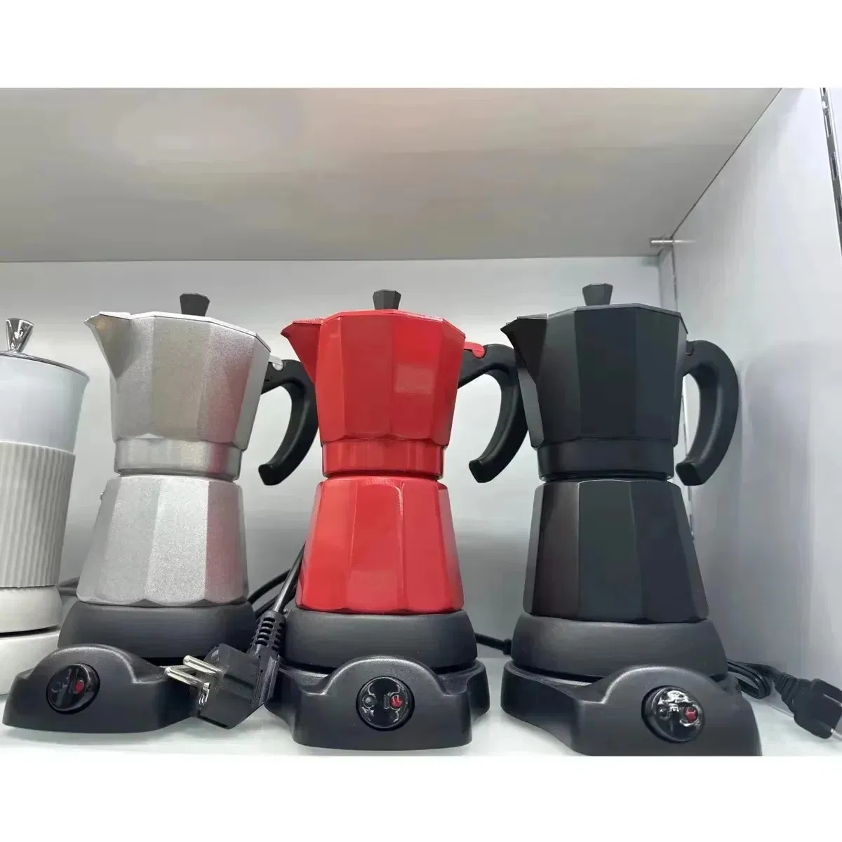 220V 480W 300ml Aluminum Electric Mocha Pot Italian Coffee Maker Household