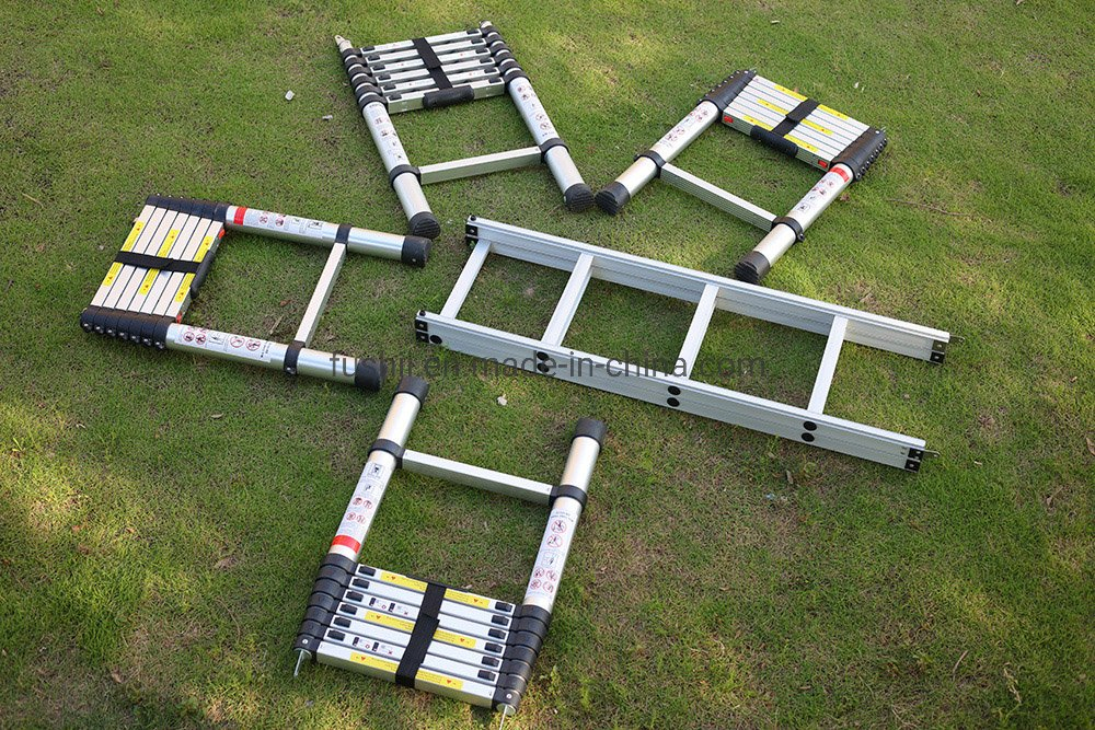 3.8m Aluminum Safety Step Ladder with Green and Red Visual Lock