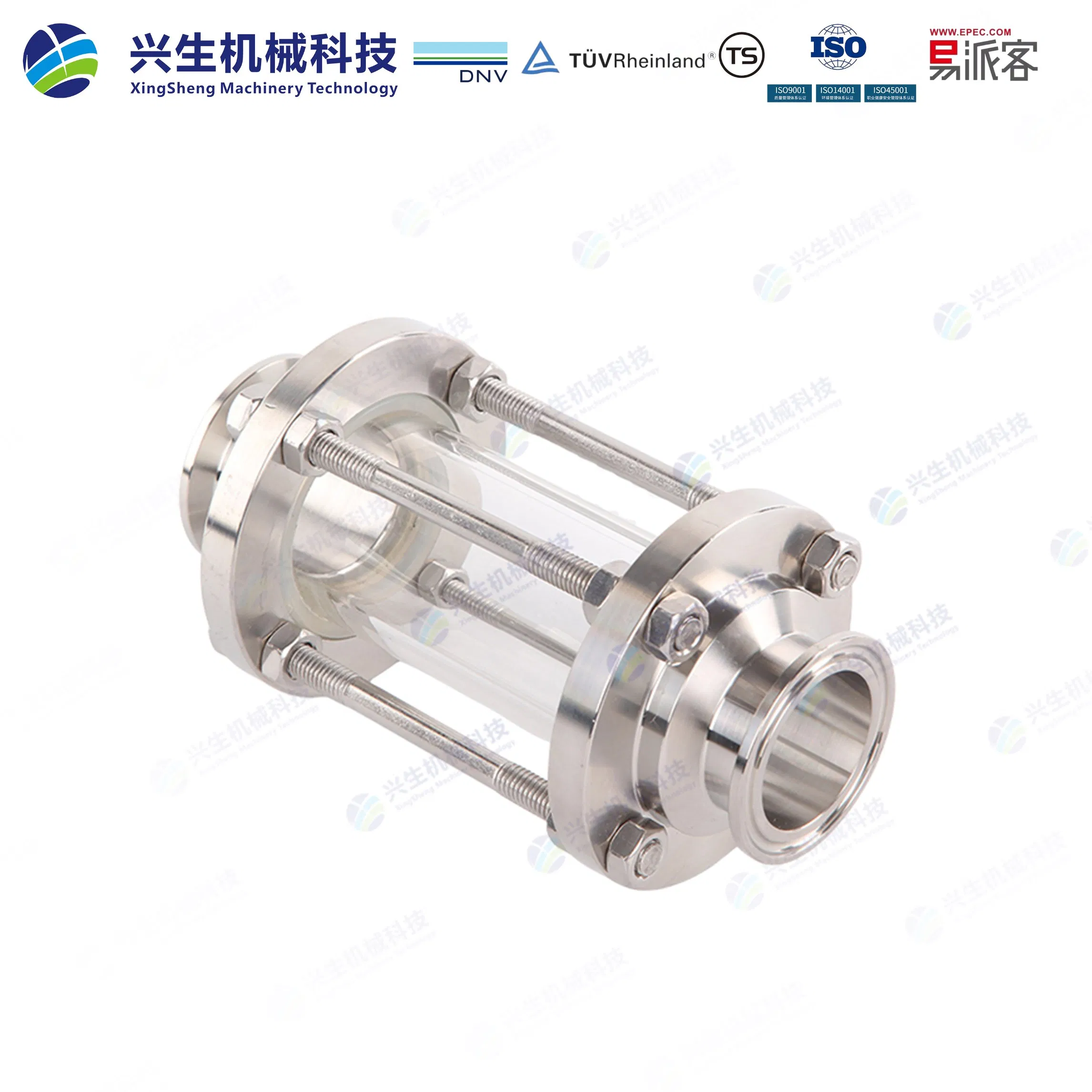 Stainless Steel 304 316L Sanitary Mirror Tri Clamp Flow Sight Glass
